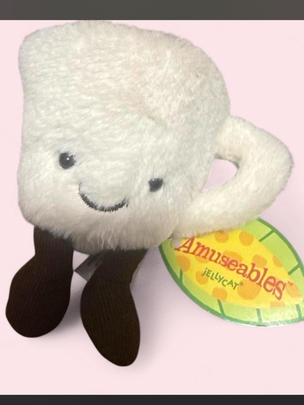 Amuseables Jellycat Plush espresso Mug - White & Brown